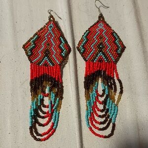 Colorful Beaded Dangle Earrings